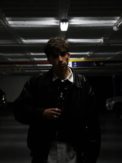 Leather jacket, parking deck